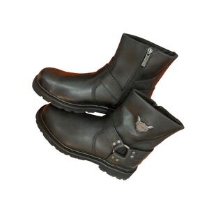 Harley-Davidson Leather Harness Motorcycle Boots Mens 10M Black Biker